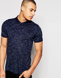 Меланжевая футболка-поло Jack &amp; Jones - Темно-синий
