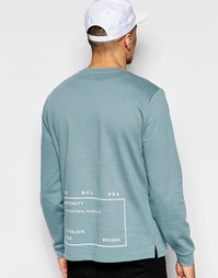 Голубой свитшот с принтом ASOS - Синий