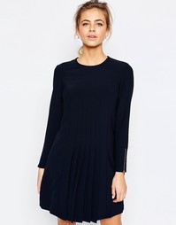 Платье со складками спереди Ted Baker - Темно-синий