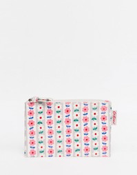 Небольшой кошелек на молнии в полоску и цветочек Cath Kidston - Серый