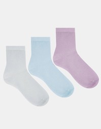 3 пары носков с блестками ASOS - Мульти