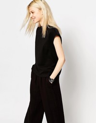 Топ из органического хлопка Monki - Черный