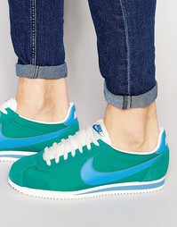 Нейлоновые кроссовки Nike Classic Cortez 807472-341 - Зеленый