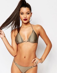 Бикини-топ с отделкой в виде петельки Missguided - Pewter