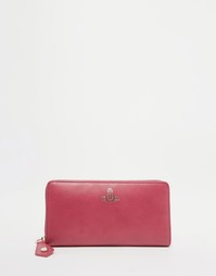 Розовый кожаный кошелек на молнии Vivienne Westwood - Фуксия