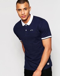 Футболка-поло из ткани пике с контрастным воротником Jack &amp; Jones