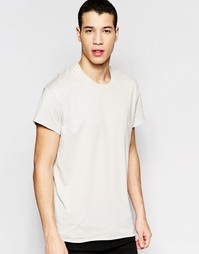 Oversize-футболка с необработанным краем Selected Homme - Серый