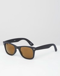 Солнцезащитные очки в стиле ретро ASOS - Черный