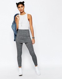 Двуслойные леггинсы в рубчик ASOS - Серый меланж