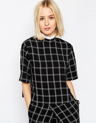 Топ с высоким воротом ASOS WHITE
