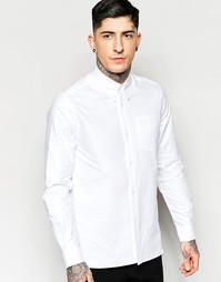 Белая оксфордская рубашка слим с карманом Fred Perry Laurel Wreath