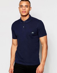 Футболка-поло из ткани пике с карманом Jack &amp; Jones - Темно-синий