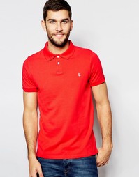 Ярко-красное поло классического кроя с логотипом Jack Wills