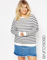 Свитшот бойфренда в полоску ASOS CURVE Ultimate