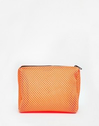 Сетчатая неоновая косметичка ASOS - Оранжевый