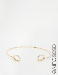 Незамкнутый браслет‑манжета с узелками ASOS CURVE - Золотой