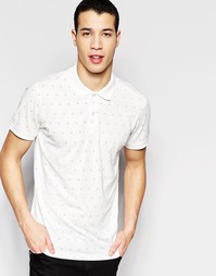 Поло с короткими рукавами и треугольным принтом Selected Homme