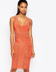 Платье макси со складками City Goddess - Оранжевый