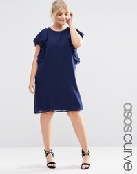 Цельнокройное платье ASOS CURVE - Темно-синий