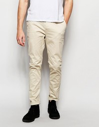 Бежевые чиносы зауженного кроя ASOS - Cement marl