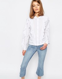 Рубашка с оборками Lost Ink - Белый