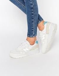Бежево-голубые кроссовки New Balance 999 - Бежевый