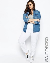 Трикотажные штаны с завязками ASOS CURVE - Белый