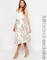 Жаккардовая юбка миди с цветочным принтом True Decadence Tall - Мульти