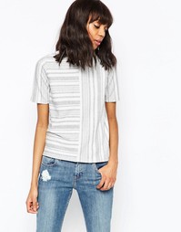 Топ из двойного трикотажа в контрастную полоску ASOS