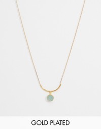 Ожерелье с камнем цвета морской волны Ottoman Hands - Золотой