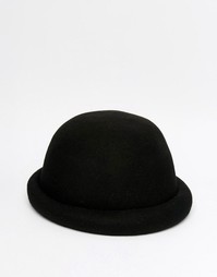 Черная фетровая шляпа‑боулер ASOS - Черный