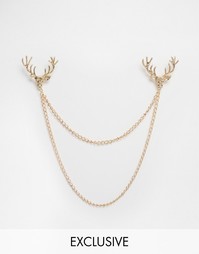 Цепочка для воротника с оленями Reclaimed Vintage - Золотой