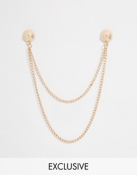 Золотистые уголки‑шипы для воротника с цепочкой Reclaimed Vintage