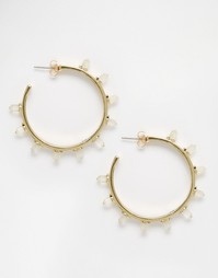 Серьги-кольца с отделкой из кристаллов House Of Harlow - Золотистый