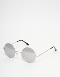 Круглые серебристые солнцезащитные очки 7X Revo Lenses - Серебряный