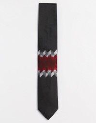 Серый галстук с контрастным дизайном ASOS - Серый