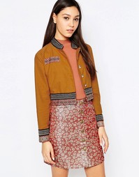 Куртка в стиле милитари с вышивкой Sister Jane Sun Salute - Рыжий