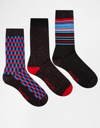 3 пары строгих носков с непсами Firetrap - Синий