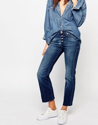 Укороченные джинсы с легким клешем и необработанными краями 7 For All