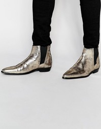 Ботинки челси цвета золотистый металлик ASOS - Золотой