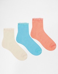 Комплект из 3 пар носков пастельных оттенков Ruby Rocks - Мульти
