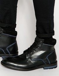 Черные кожаные ботинки на шнуровке Dune - Черный