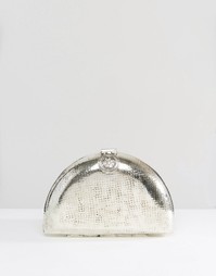 Серебристый клатч в виде полумесяца From St Xavier - Серебряный
