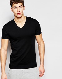 Черная облегающая футболка с V-образным вырезом Paul Smith - Черный