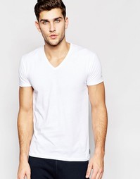 Белая облегающая футболка с V-образным вырезом Paul Smith - Белый