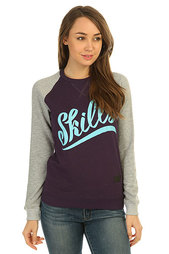 Толстовка свитшот женская Skills Script Logo 3 Crewneck Violet/Grey Melange