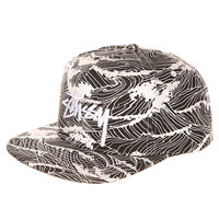 Бейсболка с прямым козырьком женск Stussy Waves Cap Black