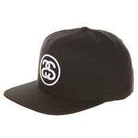 Бейсболка с прямым козырьком Stussy Ss-link Cap Black