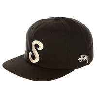 Бейсболка с прямым козырьком Stussy Classic S Strapback Cap Black