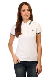 Поло женское Fred Perry Twin Tipped Shirt White